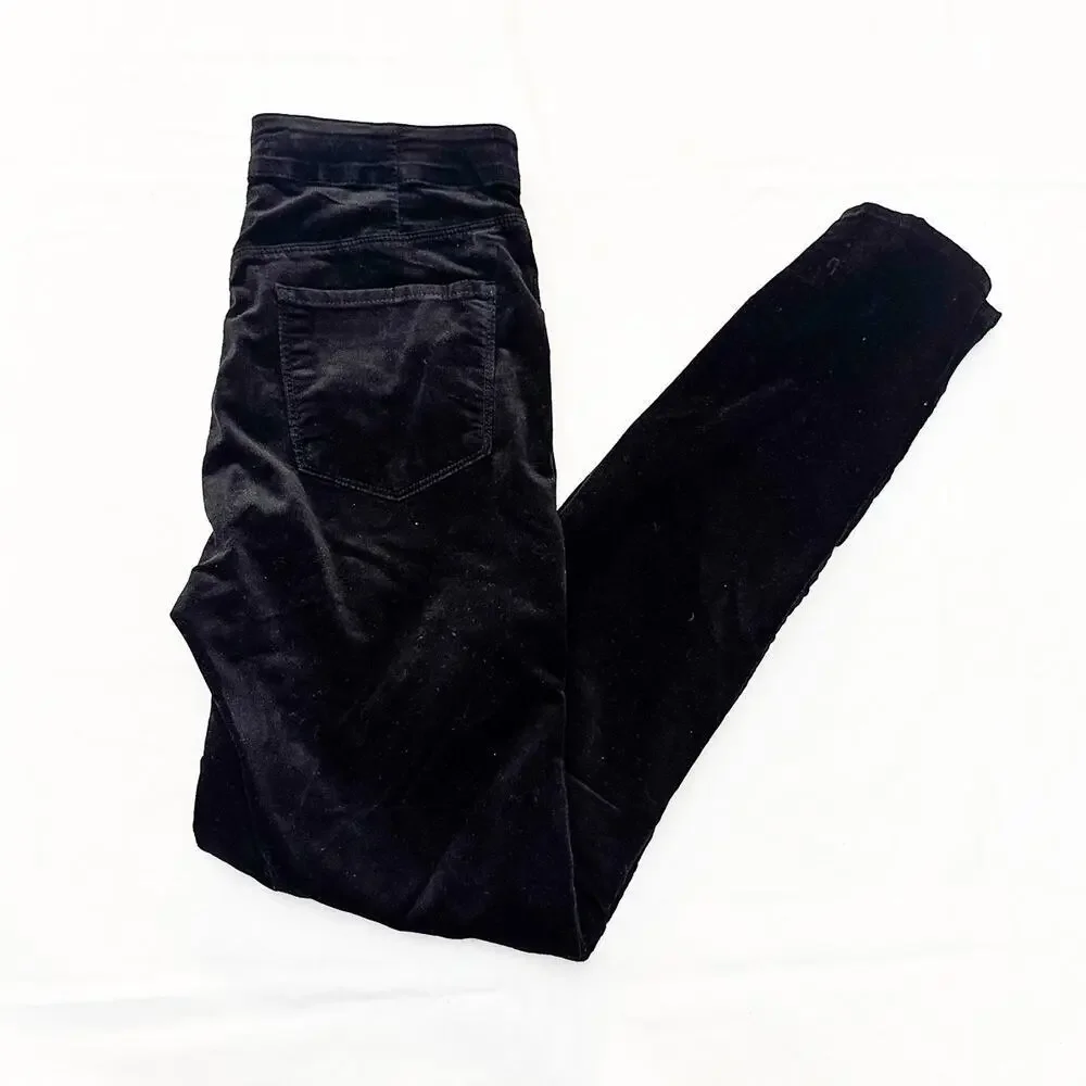 J. Brand Natasha Suede Textured Skinny Black Jeans Size 26 JB001041